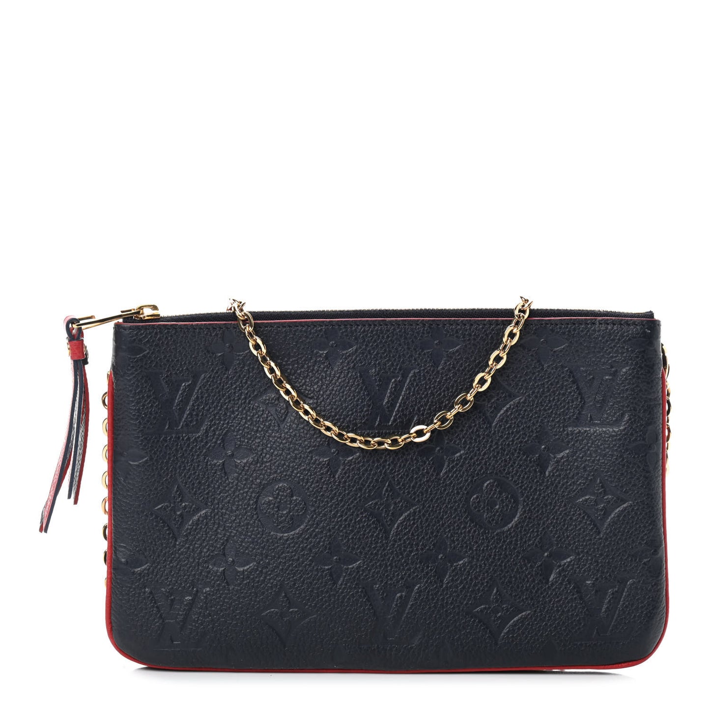 Empreinte Double Zip Pochette Marine Rouge