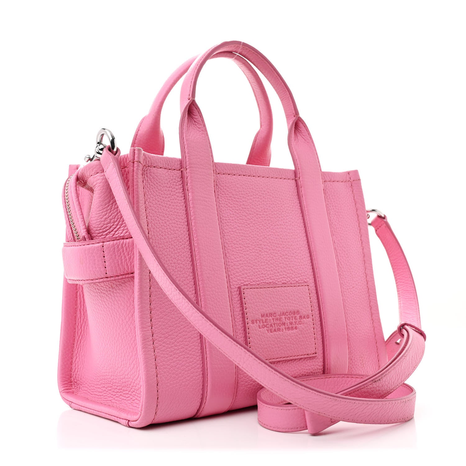 Marc Jacobs Grained Calfskin Small The Tote Bag Candy Pink 3 of 12