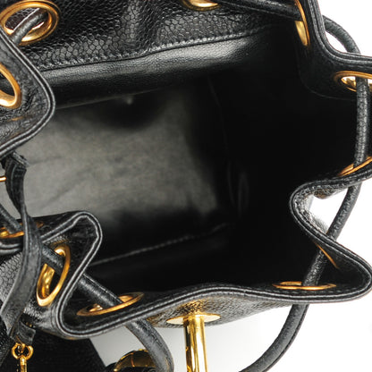 Chanel Caviar CC Drawstring Flap Bag Black 6 of 10
