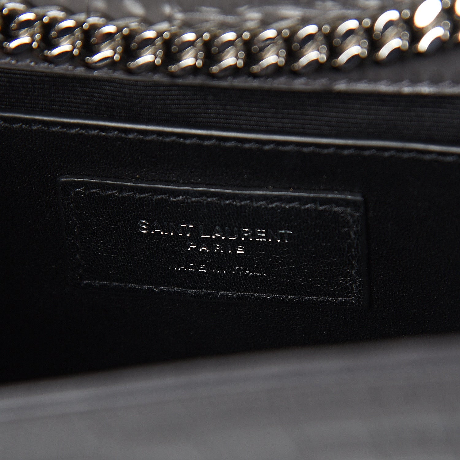 Saint Laurent Calfskin Crocodile Embossed Medium Classic Monogram Kate Tassel Satchel Storm 5 of 8
