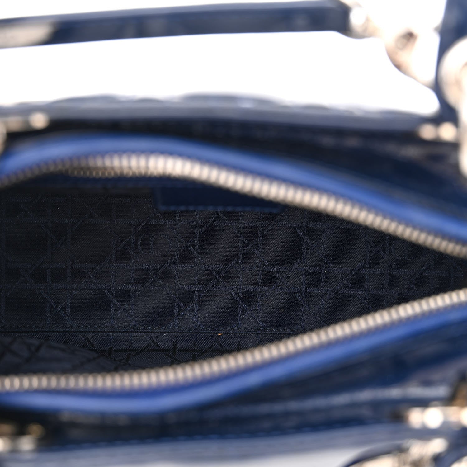 Christian Dior Patent Cannage Medium Lady Dior Navy Blue 5 of 14