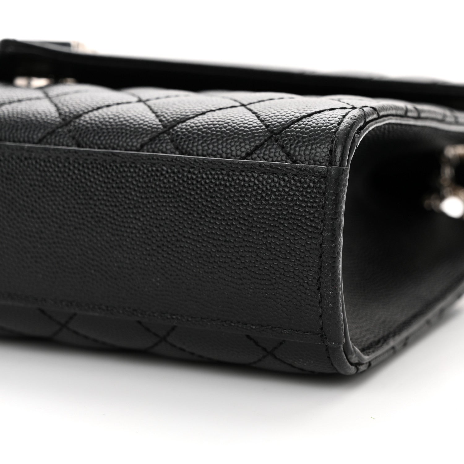 Saint Laurent Grain De Poudre Textured Mixed Matelasse Triquilt Medium Monogram Satchel Black 10 of 15