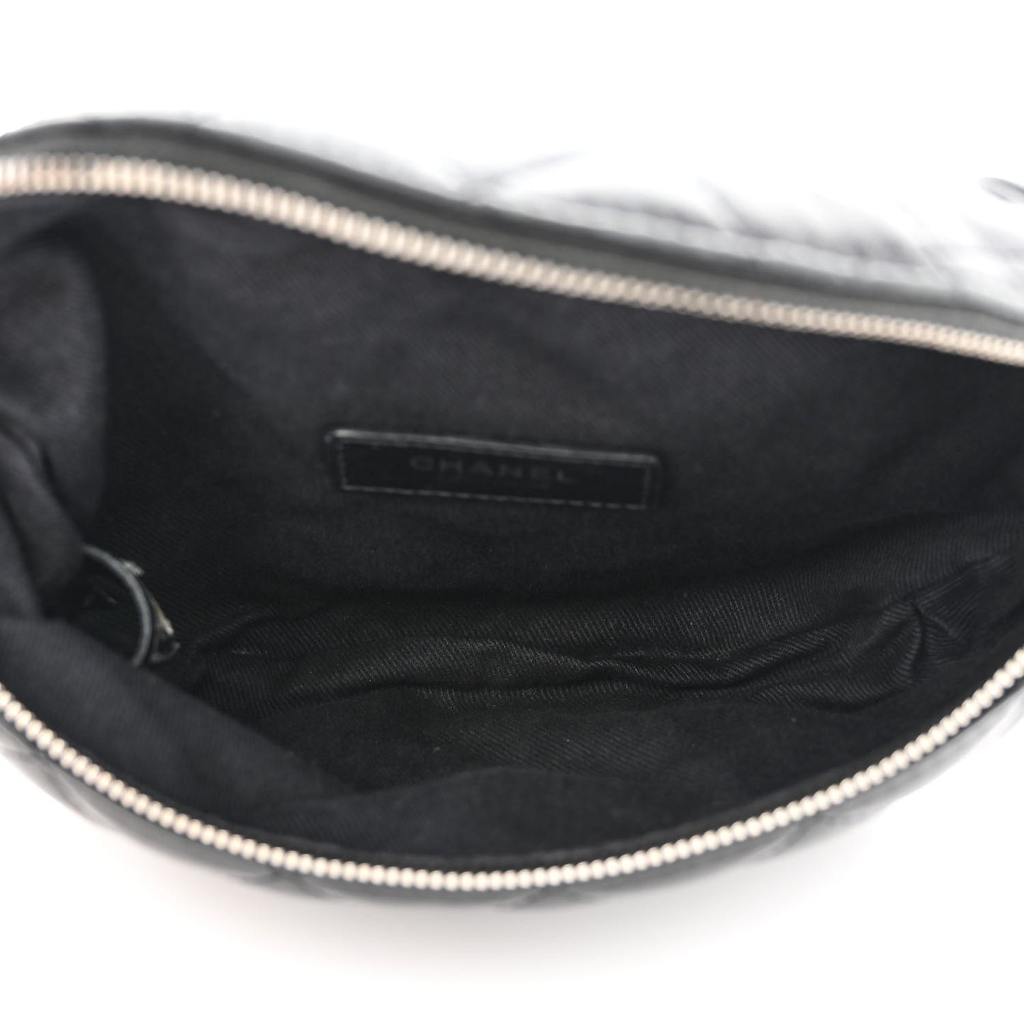 Lambskin Quilted Waist Belt Bag Black