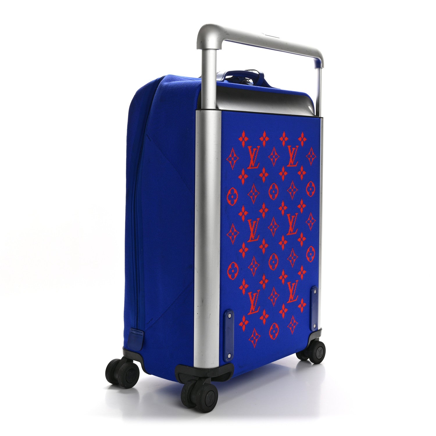 Louis Vuitton Knit Monogram Horizon Soft 55 Suitcase Blue Orange 2 of 13