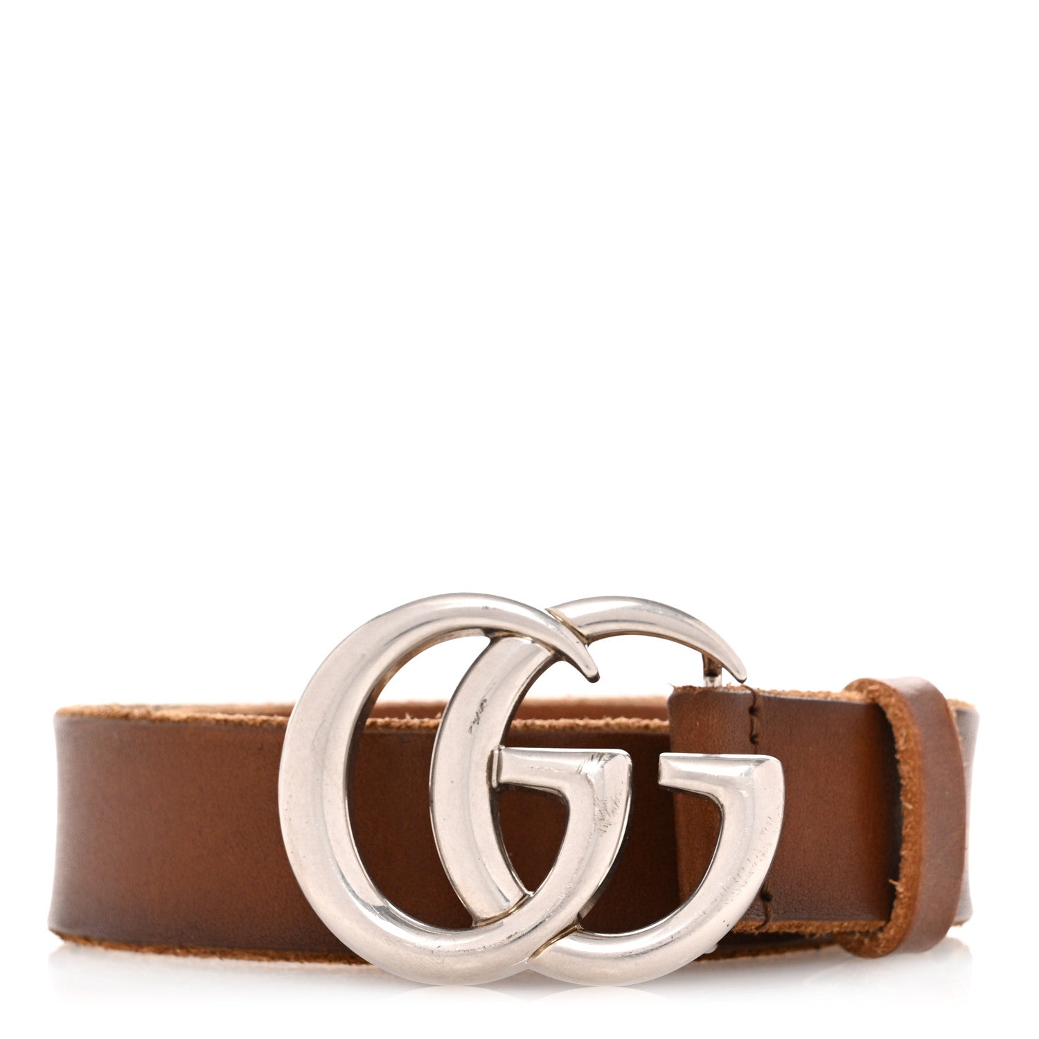 Gucci Cuoio Toscano Nickel Double G 30mm Belt 75 30 Cuir 1 of 6