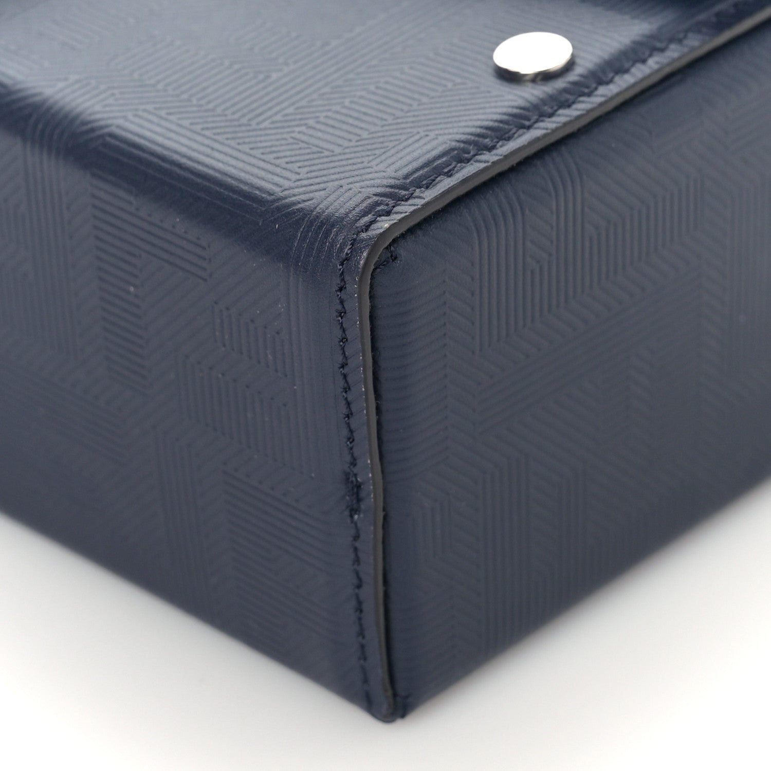 Fendi Vitello King FF Lines Embossed Baguette Soft Trunk Midnight 7 of 7