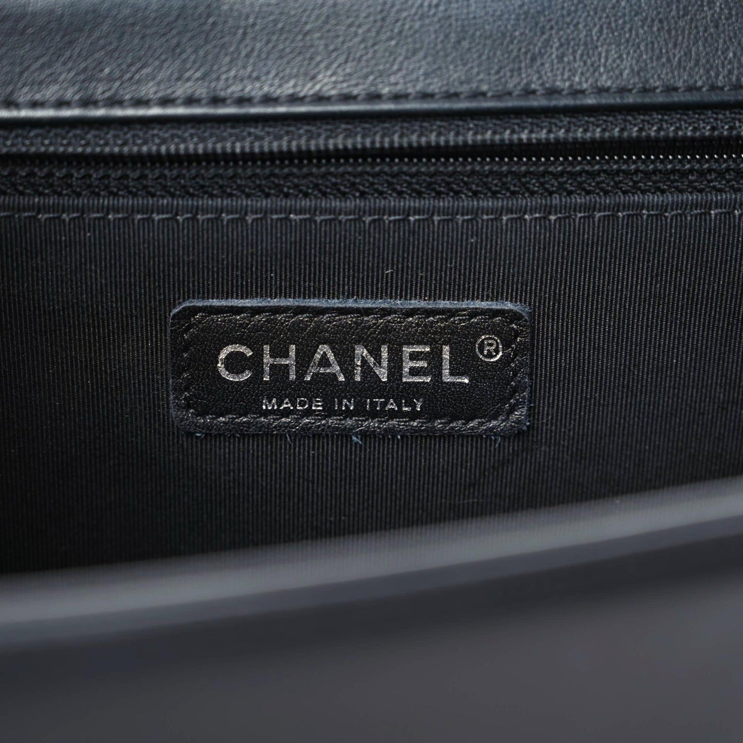 Lambskin Quilted Large Boy Flap Black
