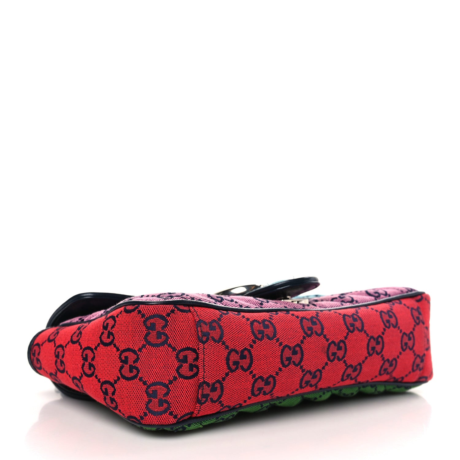 Gucci Monogram Multicolor Matelasse Diagonal Small GG Marmont Shoulder Bag Light Blue Pink Blue Green Red 4 of 9