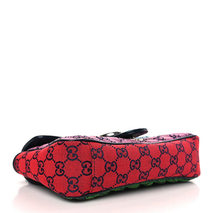 Gucci Monogram Multicolor Matelasse Diagonal Small GG Marmont Shoulder Bag Light Blue Pink Blue Green Red 4 of 9