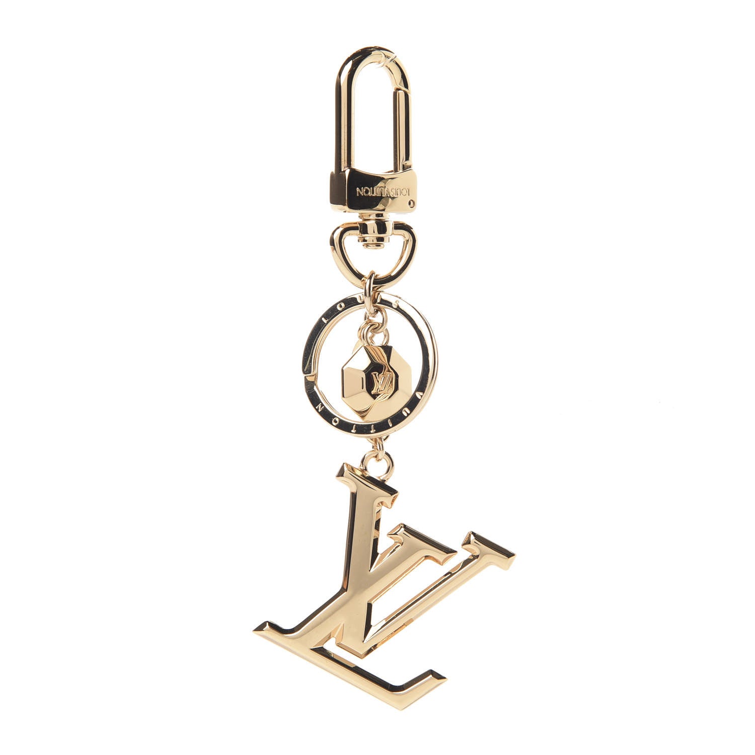 Louis Vuitton LV Facettes Bag Charm Key Holder Gold 1 of 5