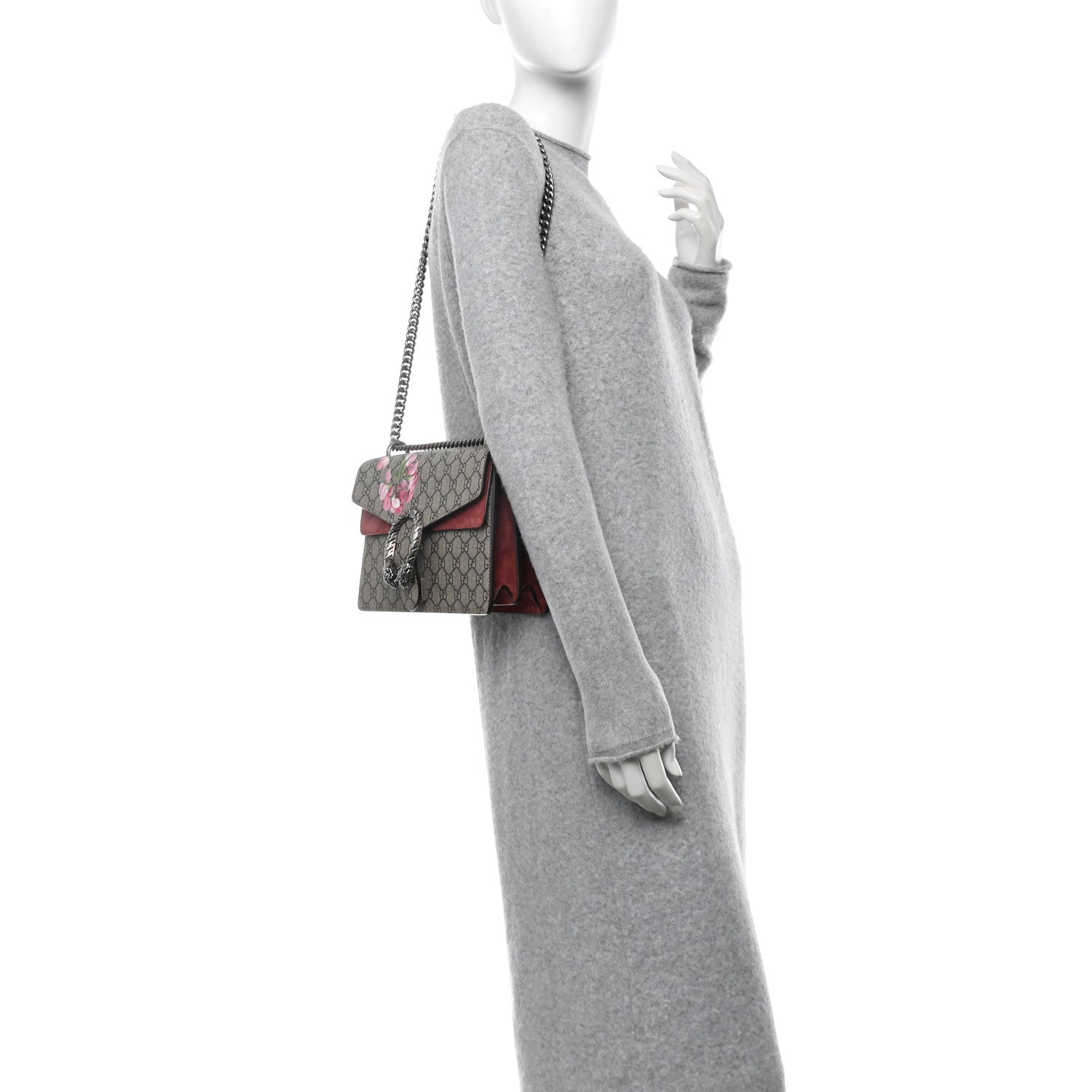 Gucci GG Supreme Monogram Blooms Small Dionysus Shoulder Bag Beige Multicolor Dry Rose 2 of 16