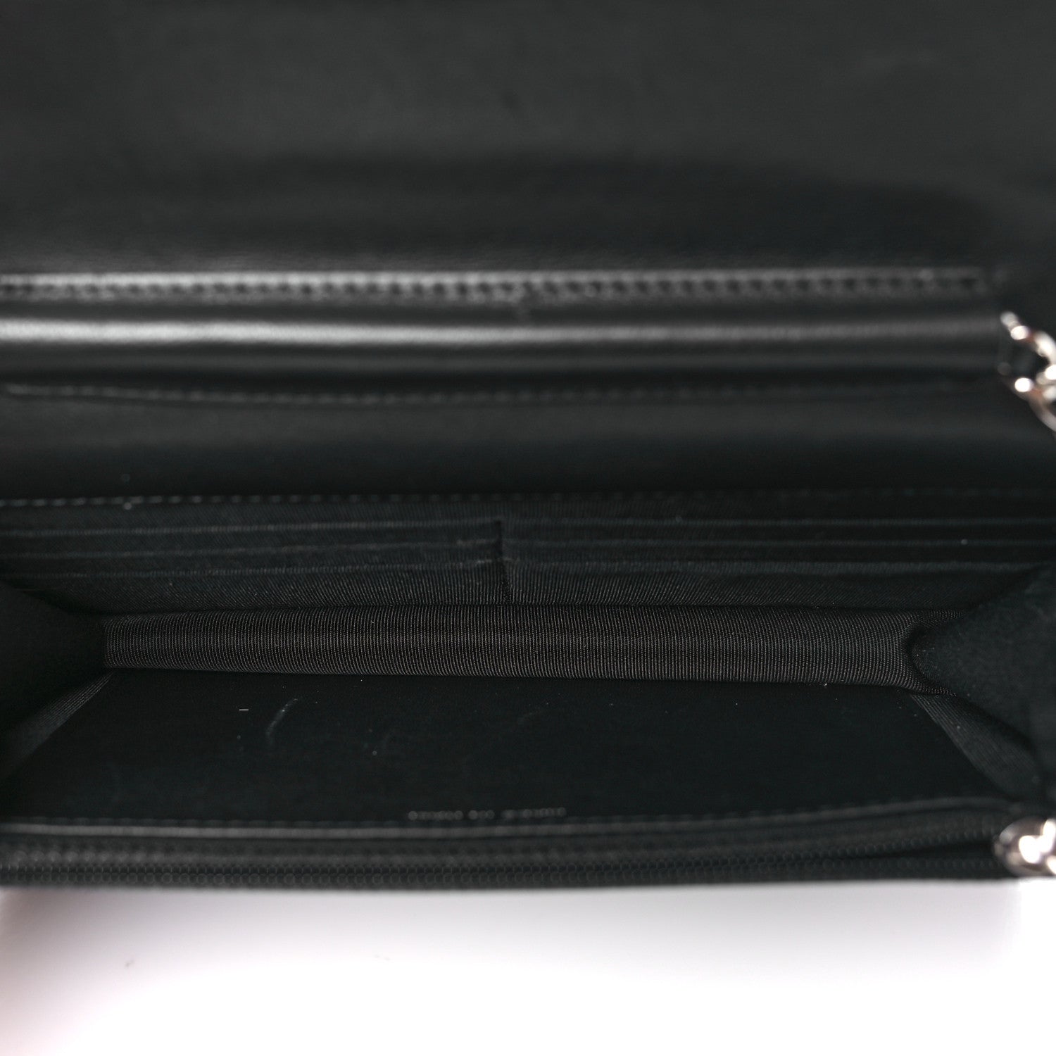 Chanel Sheepskin Chevron Wallet On Chain WOC Black 5 of 11