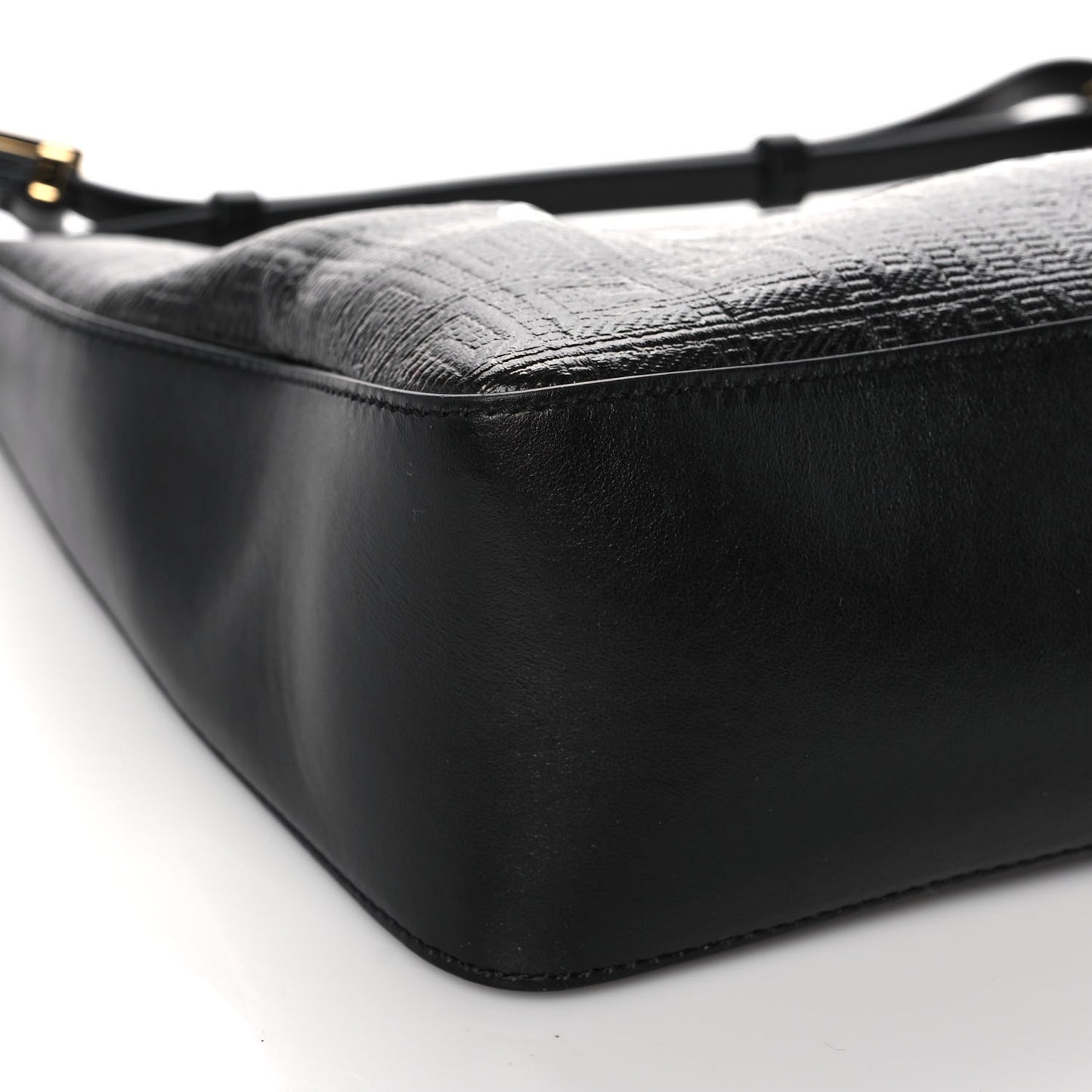 Coated Canvas Logo 4G Embossed Small Moon Cut Out Shoulder Bag Black