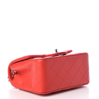 Chanel Lambskin Quilted Mini Square Flap Light Red 4 of 12