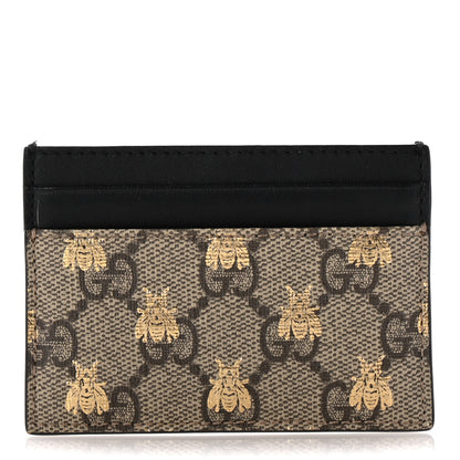 Gucci GG Supreme Monogram Bees Card Holder Black 1 of 9