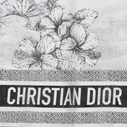 Christian Dior Cotton Toile De Jouy Scarf Black White 2 of 4