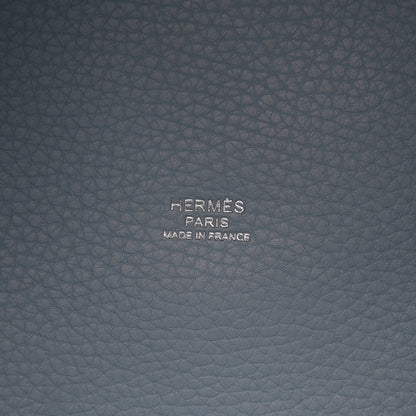 Hermes Taurillon Clemence Picotin 26 GM Bleu Atoll 5 of 7