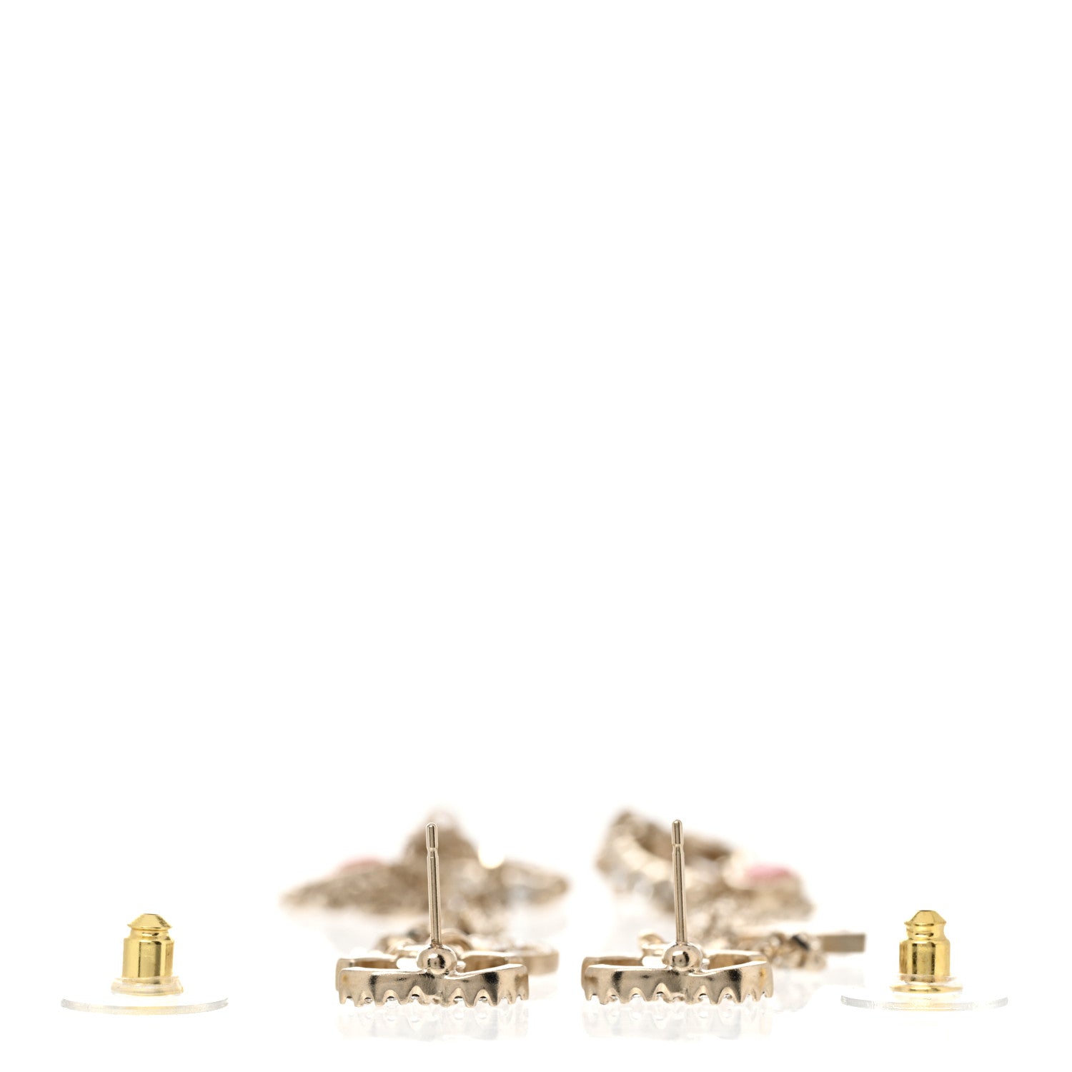 Chanel Crystal Star 5 Drop CC Earrings Gold 3 of 4