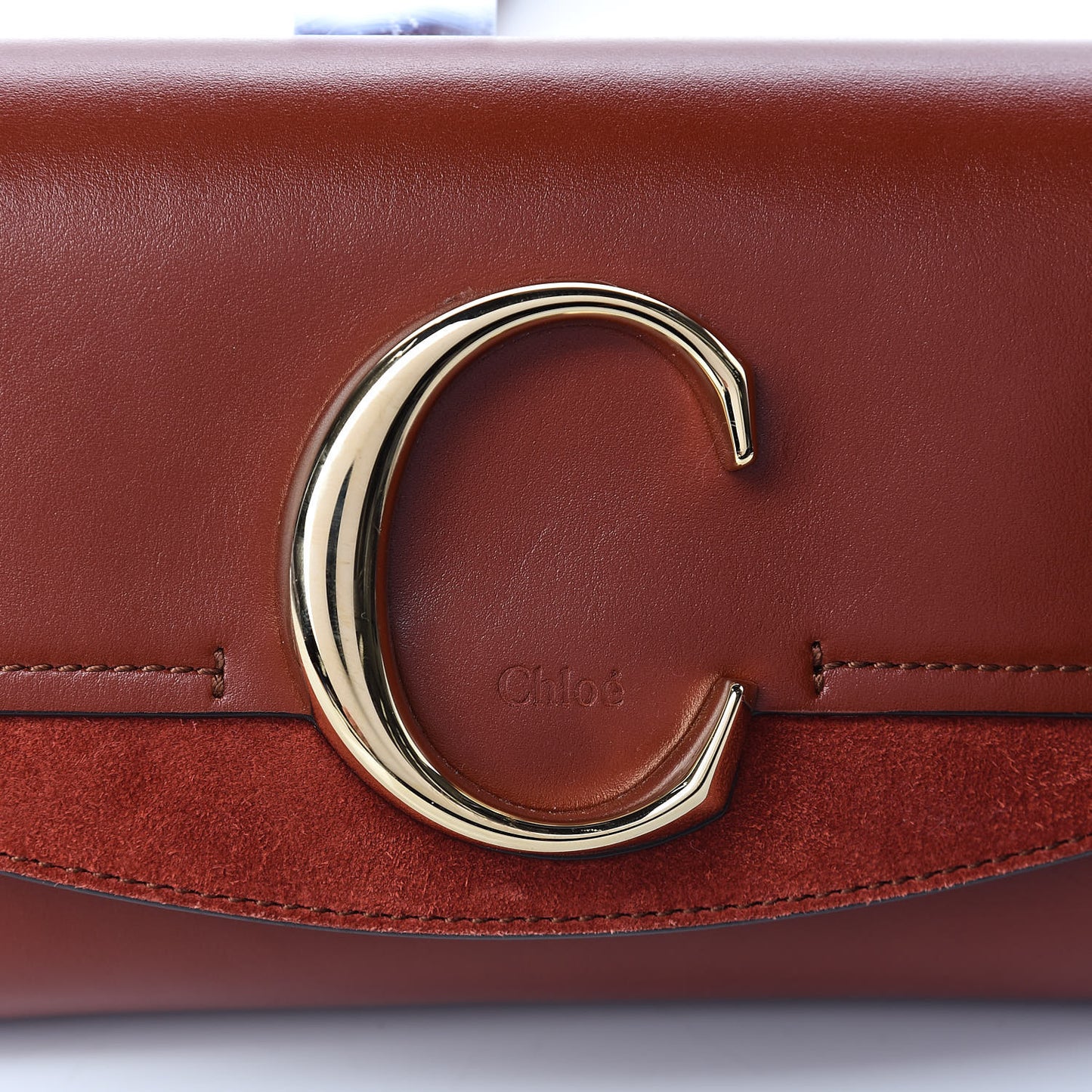 Calfskin Suede C Belt Bag Sepia Brown