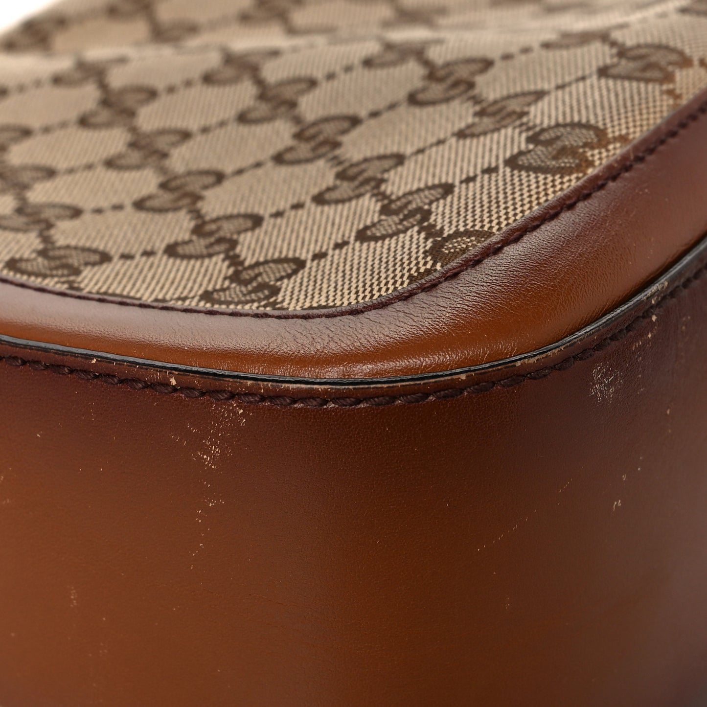 Monogram Medium Lady Web Shoulder Bag Beige Cuir