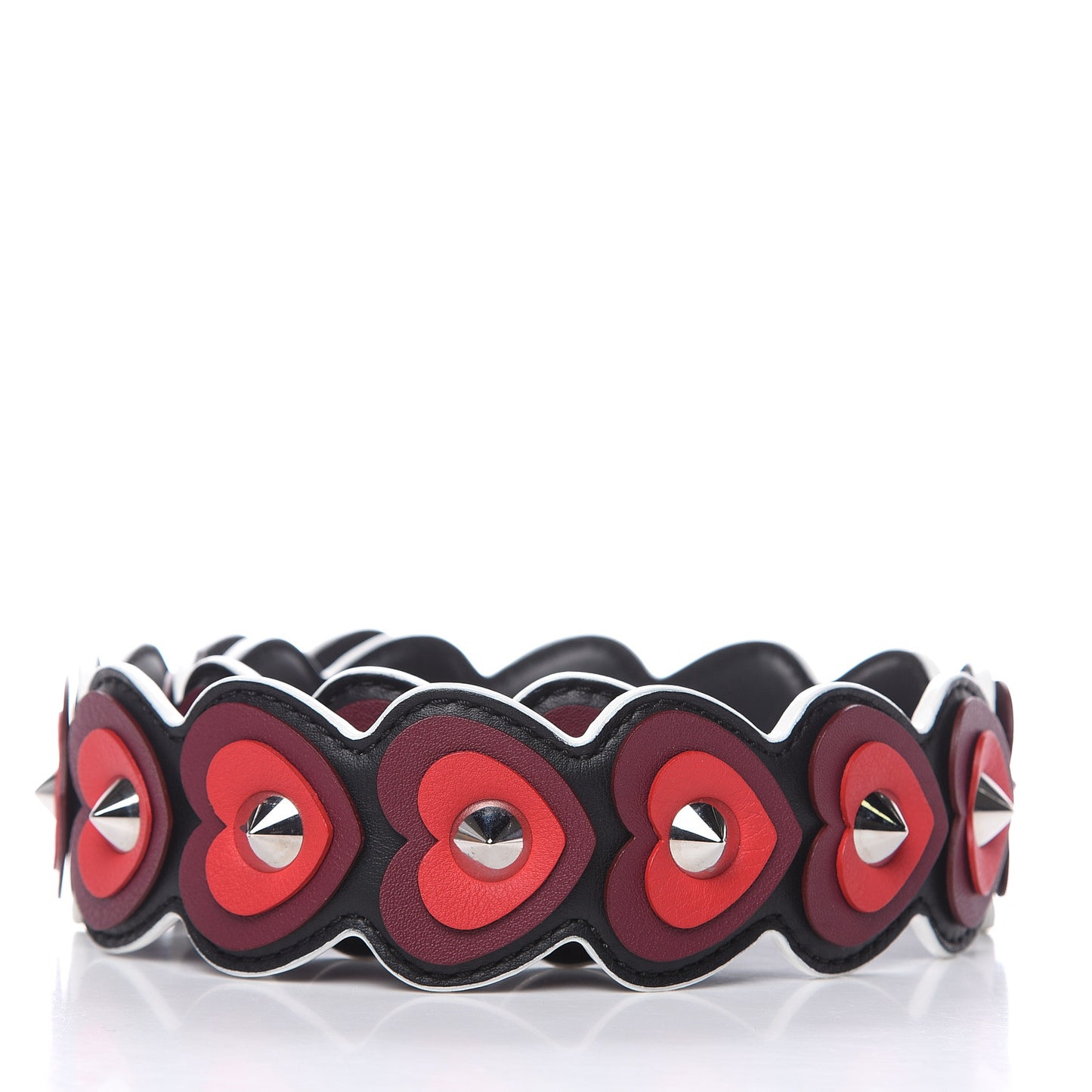 Vitello Dolce Heart Spike Studded Strap You Black Multicolor