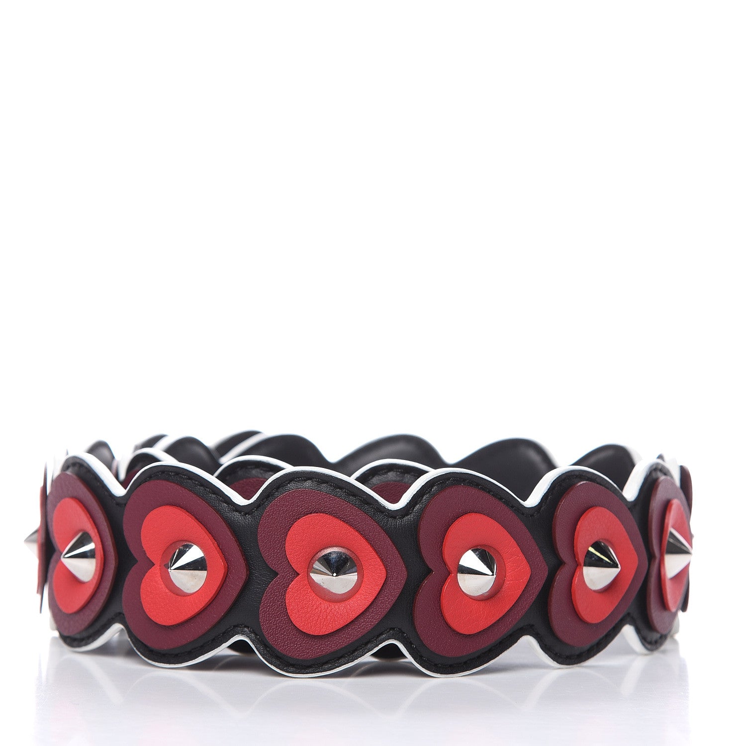 Fendi Vitello Dolce Heart Spike Studded Strap You Black Multicolor 2 of 4