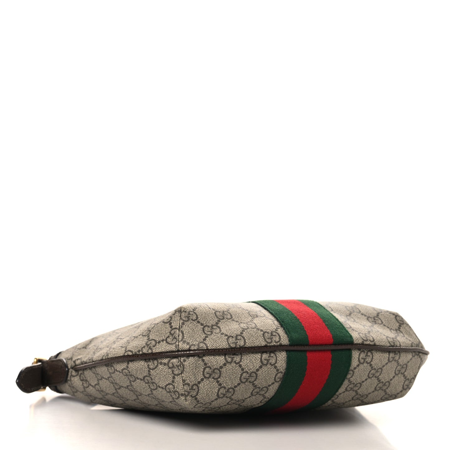 GG Supreme Monogram Web Small Ophidia Half Moon Hobo Brown