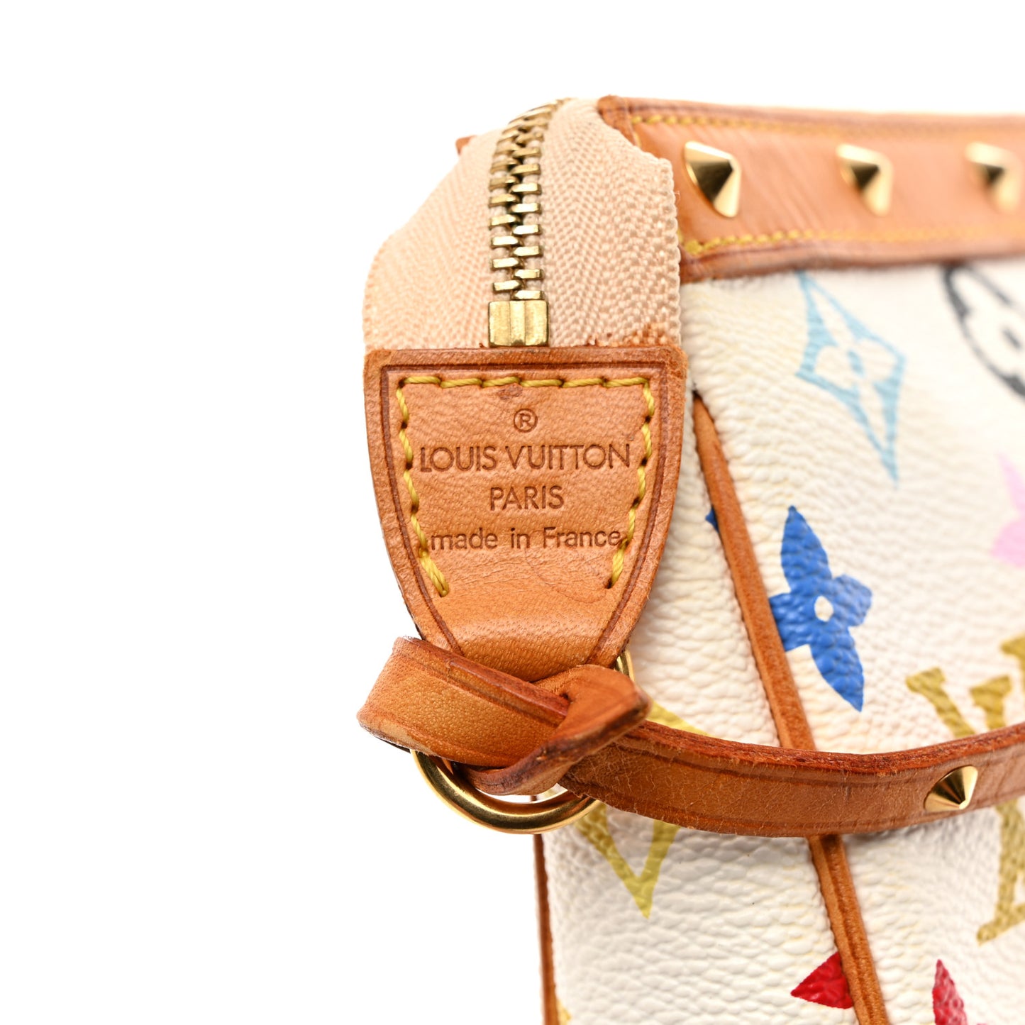 LOUIS VUITTON Monogram Multicolor Pochette Accessories White