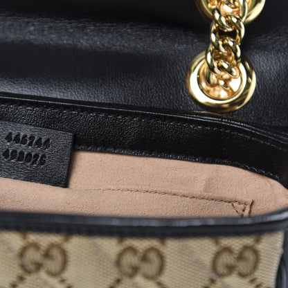 Gucci Monogram Matelasse Diagonal Mini GG Marmont Shoulder Bag Beige Black 9 of 10