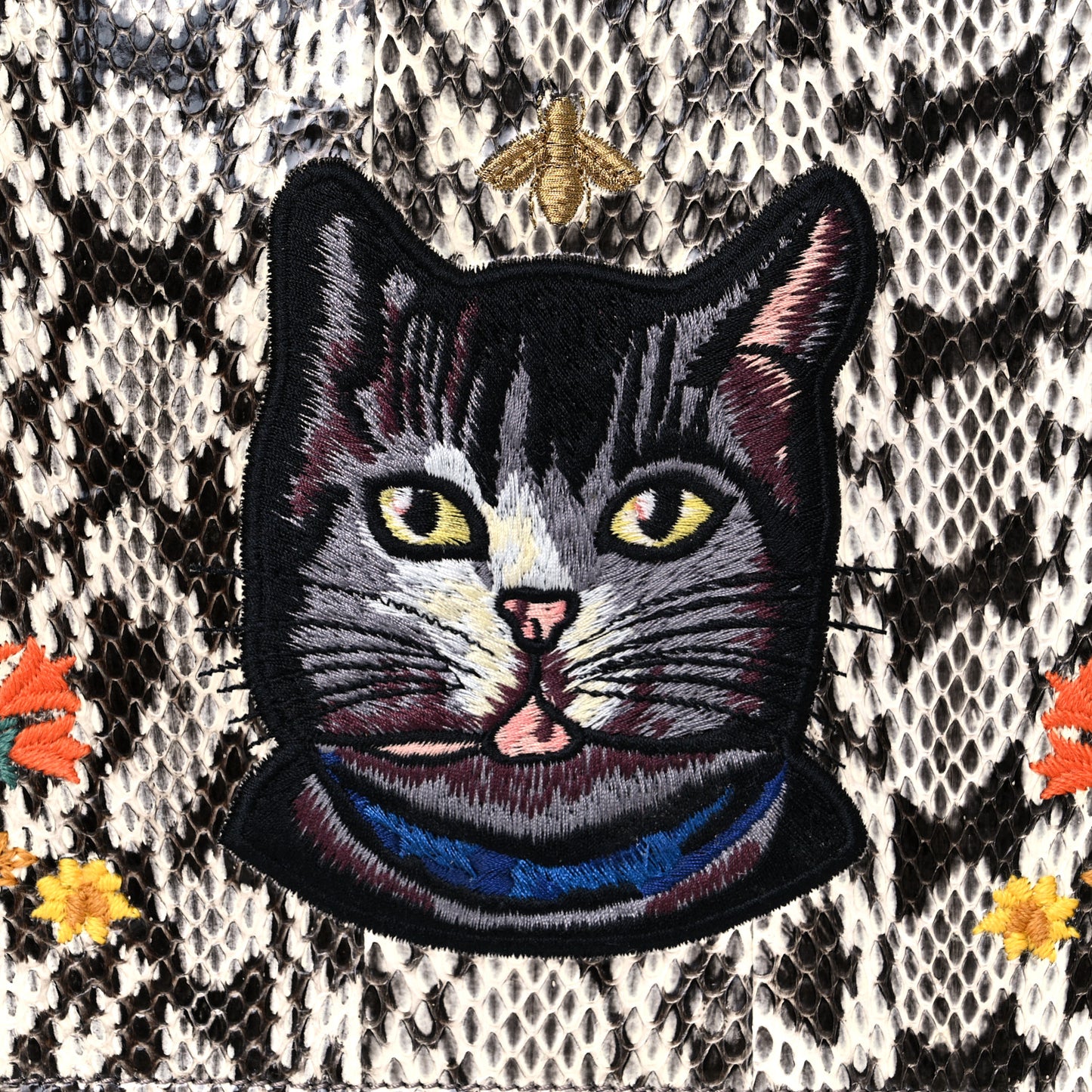 Snakeskin Embroidered Linea Ricami Shoulder Multicolor