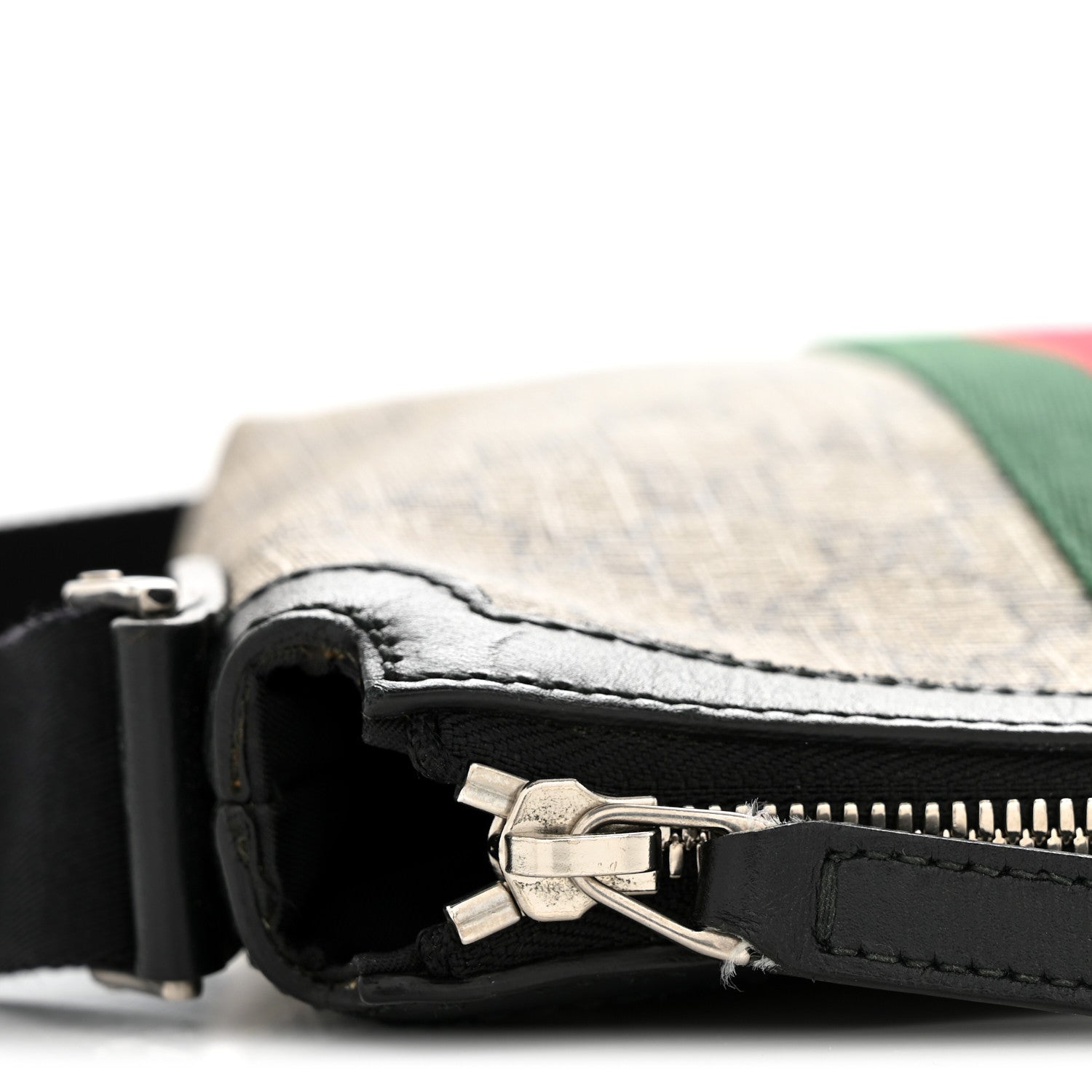 Gucci GG Supreme Monogram Web Messenger Bag Black 11 of 13