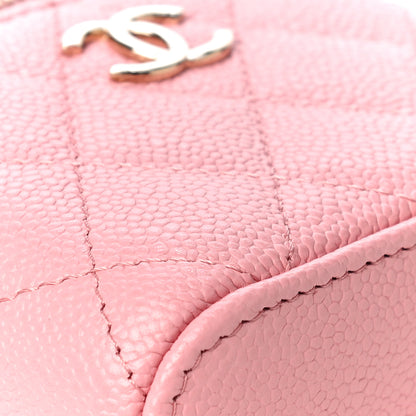 Chanel Caviar Quilted Small Handle With Care Vanity Case With Chain Pink 9 of 11