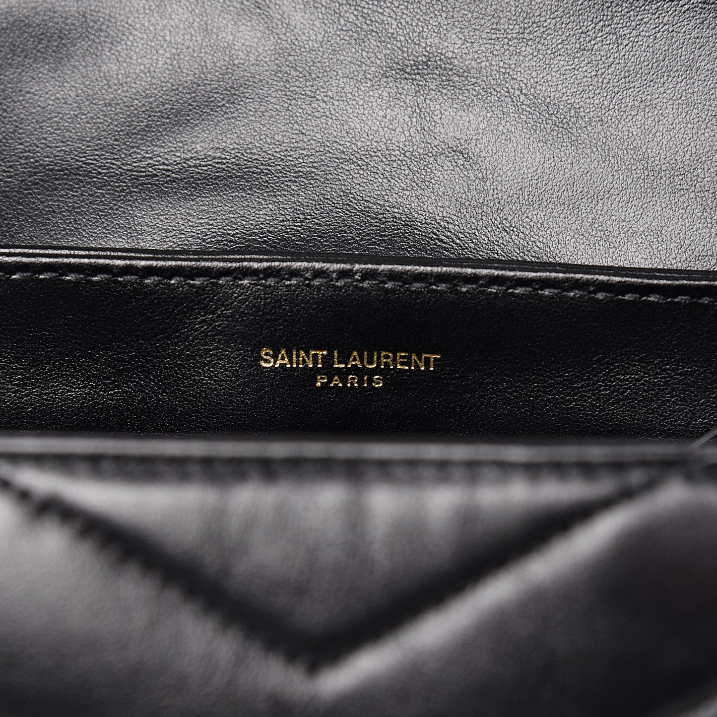 Calfskin Y Quilted Monogram Toy Loulou Crossbody Bag Black