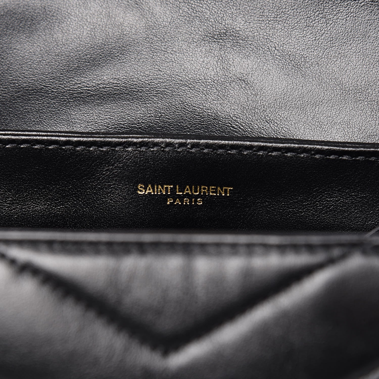 Saint Laurent Calfskin Y Quilted Monogram Toy Loulou Crossbody Bag Black 6 of 9