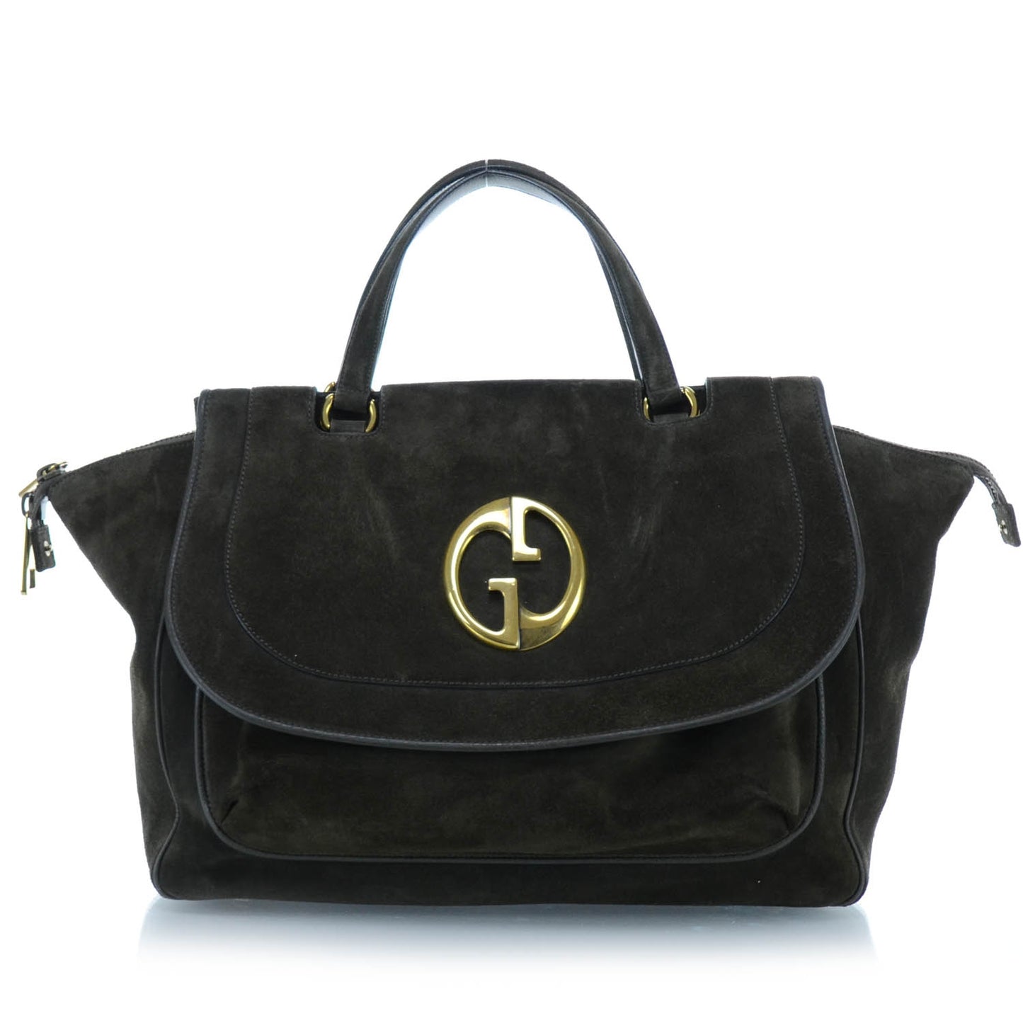 Suede Medium 1973 Top Handle Satchel Olive
