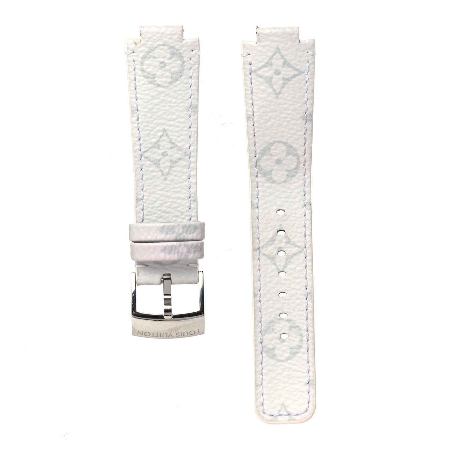 Monogram Tambour Watch Strap White