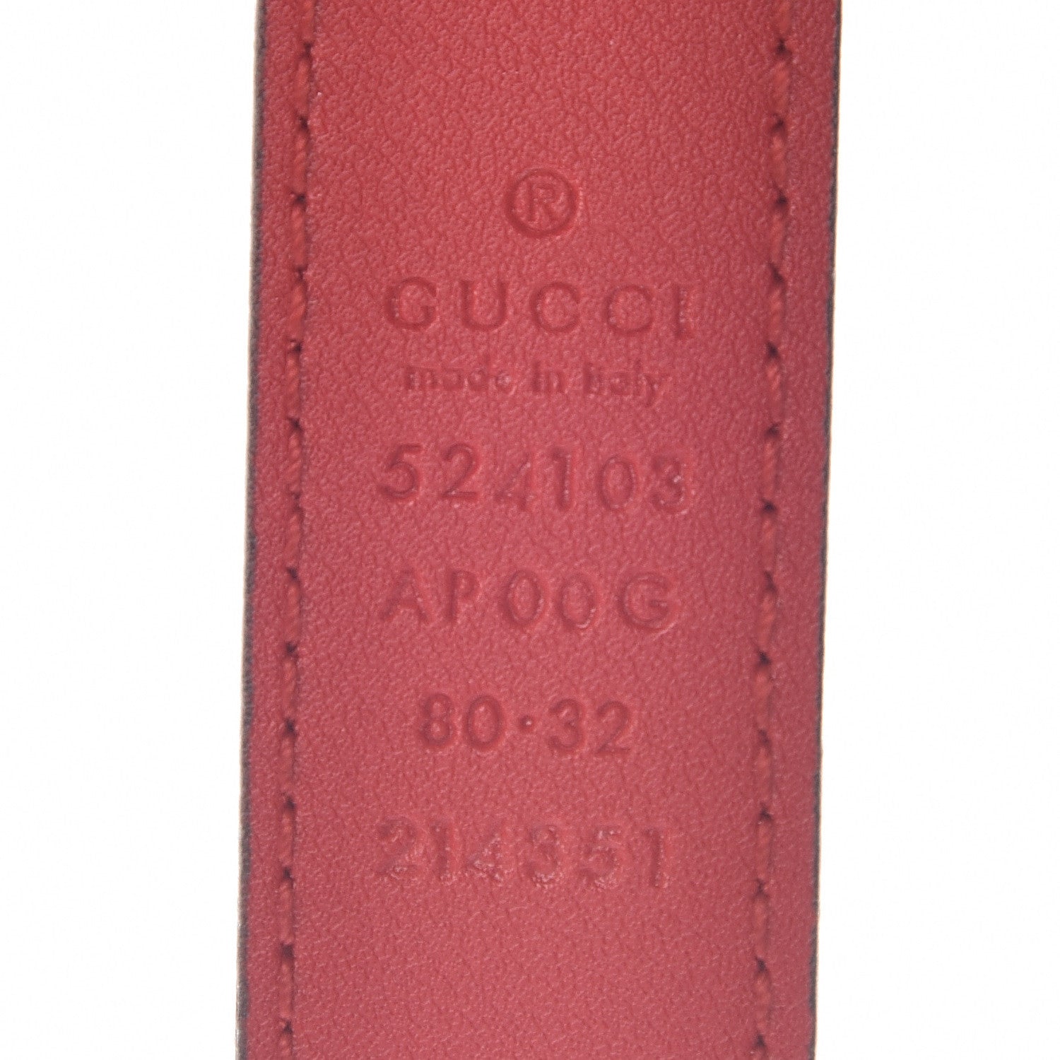 Gucci Moon Calfskin Torchon Double G 25mm Belt 80 32 Hibiscus Red 5 of 7