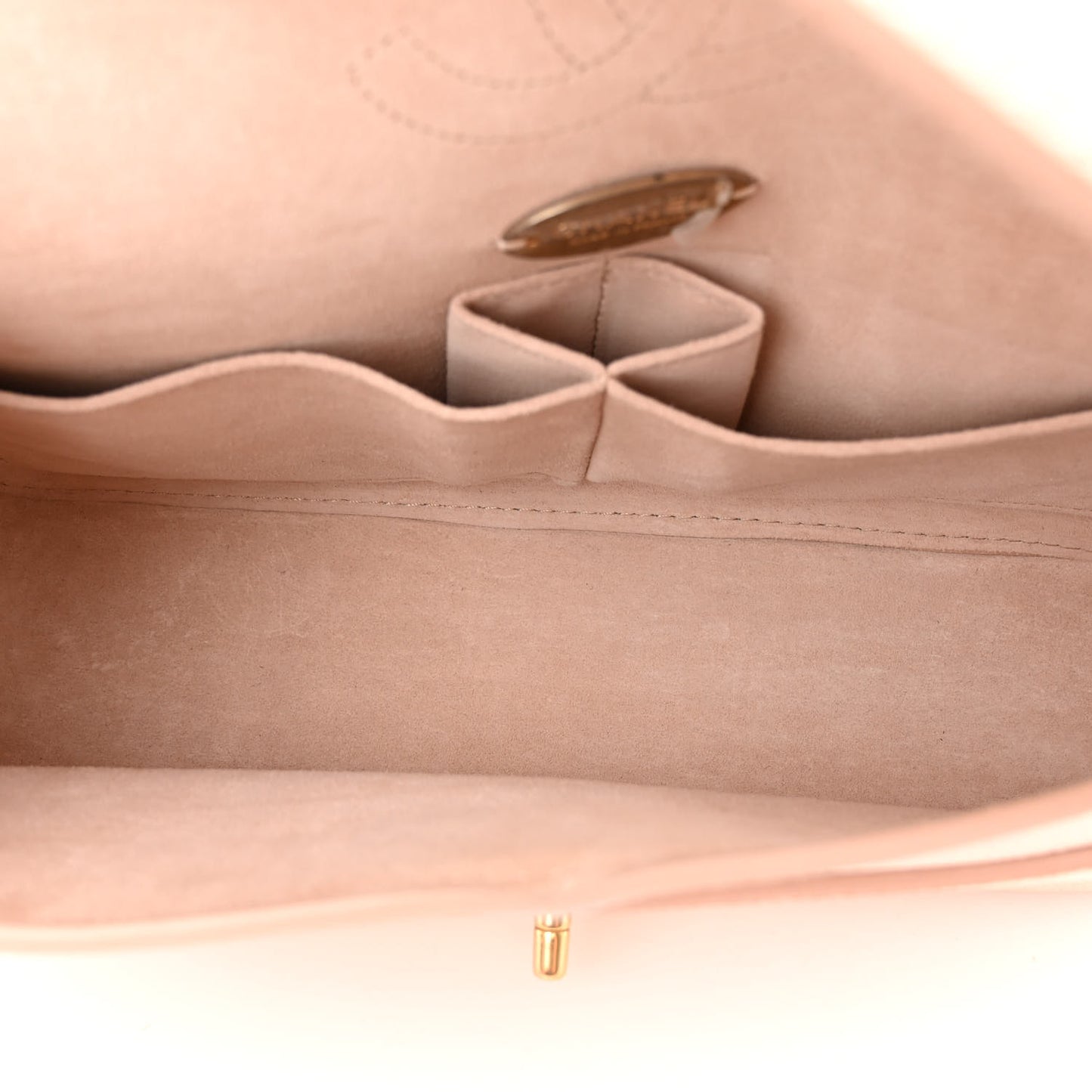 Grained Calfskin Medium Classic Pure Double Flap Nude