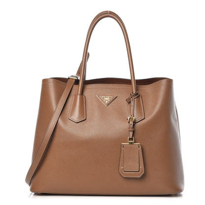 Prada Saffiano Cuir Large Double Bag Canella Cocco 1 of 14