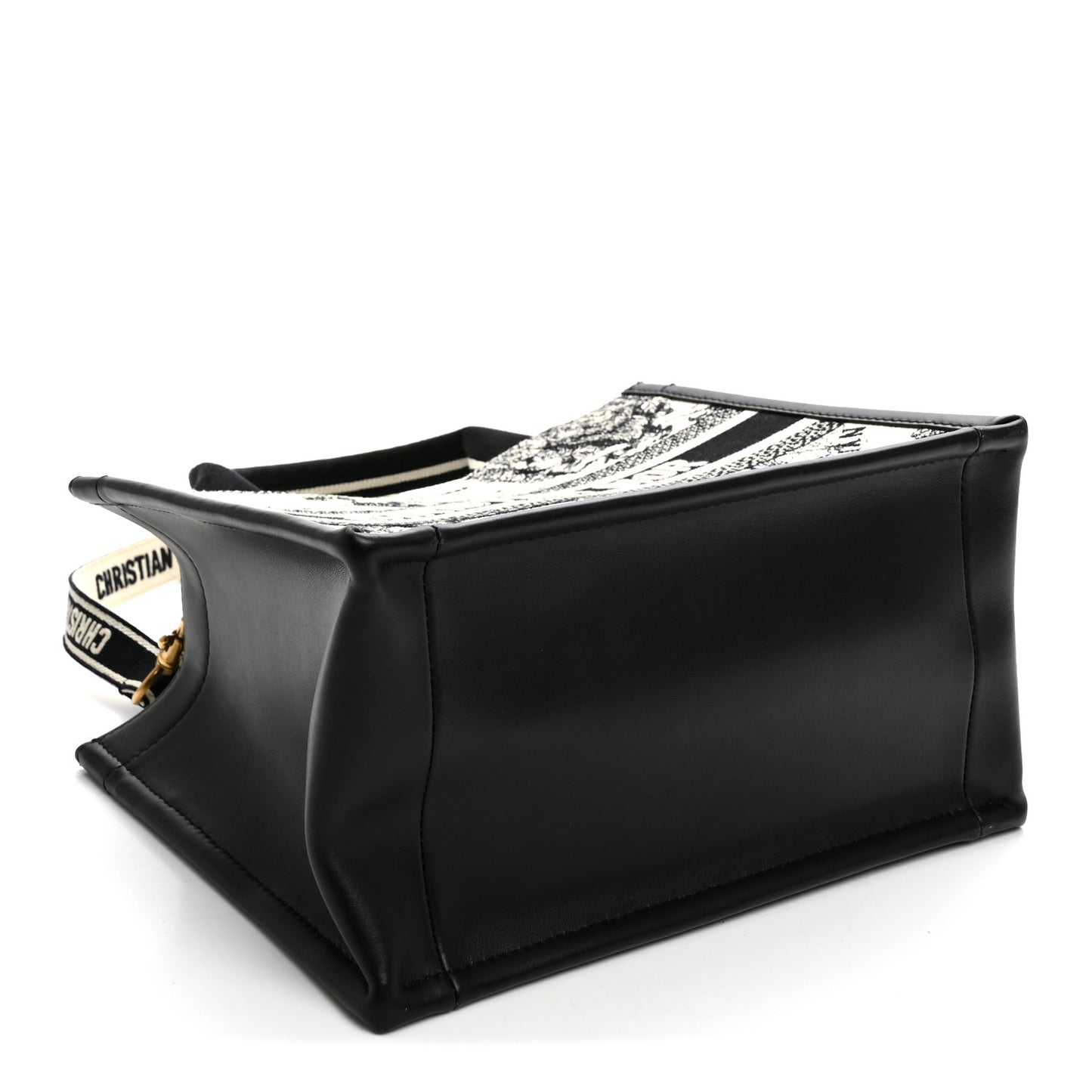 Calfskin Zodiac Toile De Jouy Small Book Tote With Strap Latte