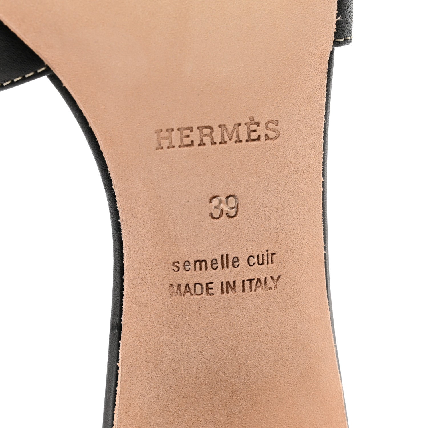 Hermes Calfskin Oasis Sandals 39 Black 6 of 9