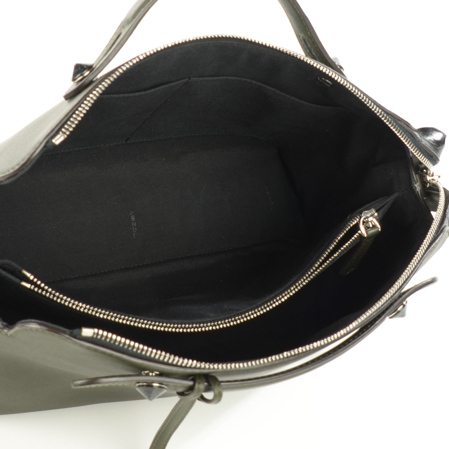 Fendi Vitello Dolce Croc Tail Large By The Way Boston Bag Verde Prato Black 5 of 9