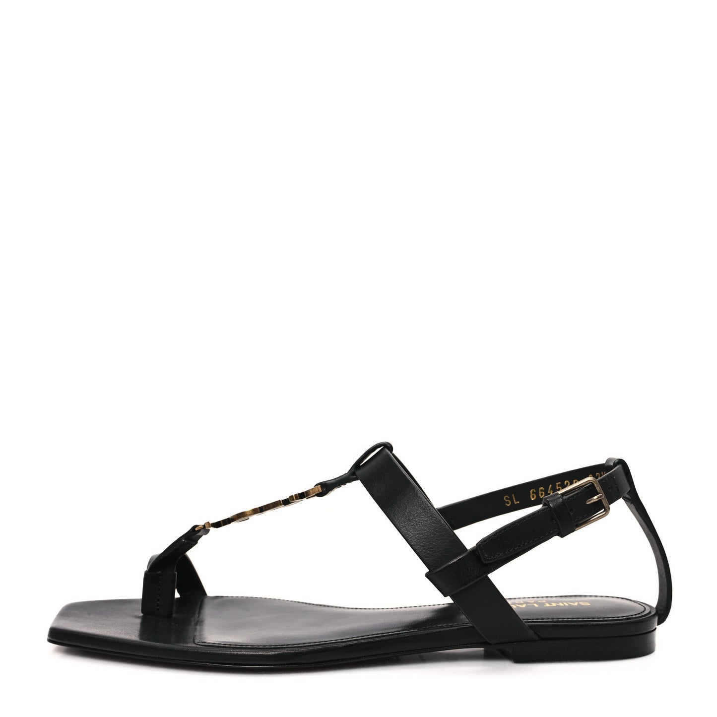 Calfskin Cassandra Monogram Sandals 37.5 Black