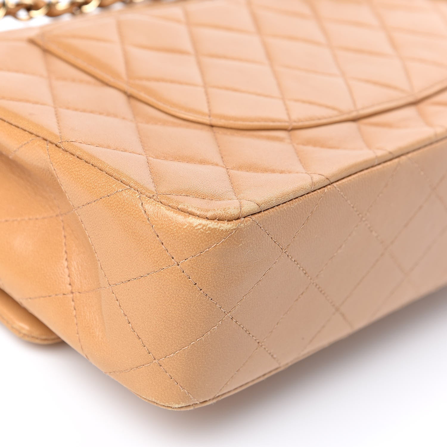 Chanel Lambskin Quilted Medium Double Flap Beige 11 of 14