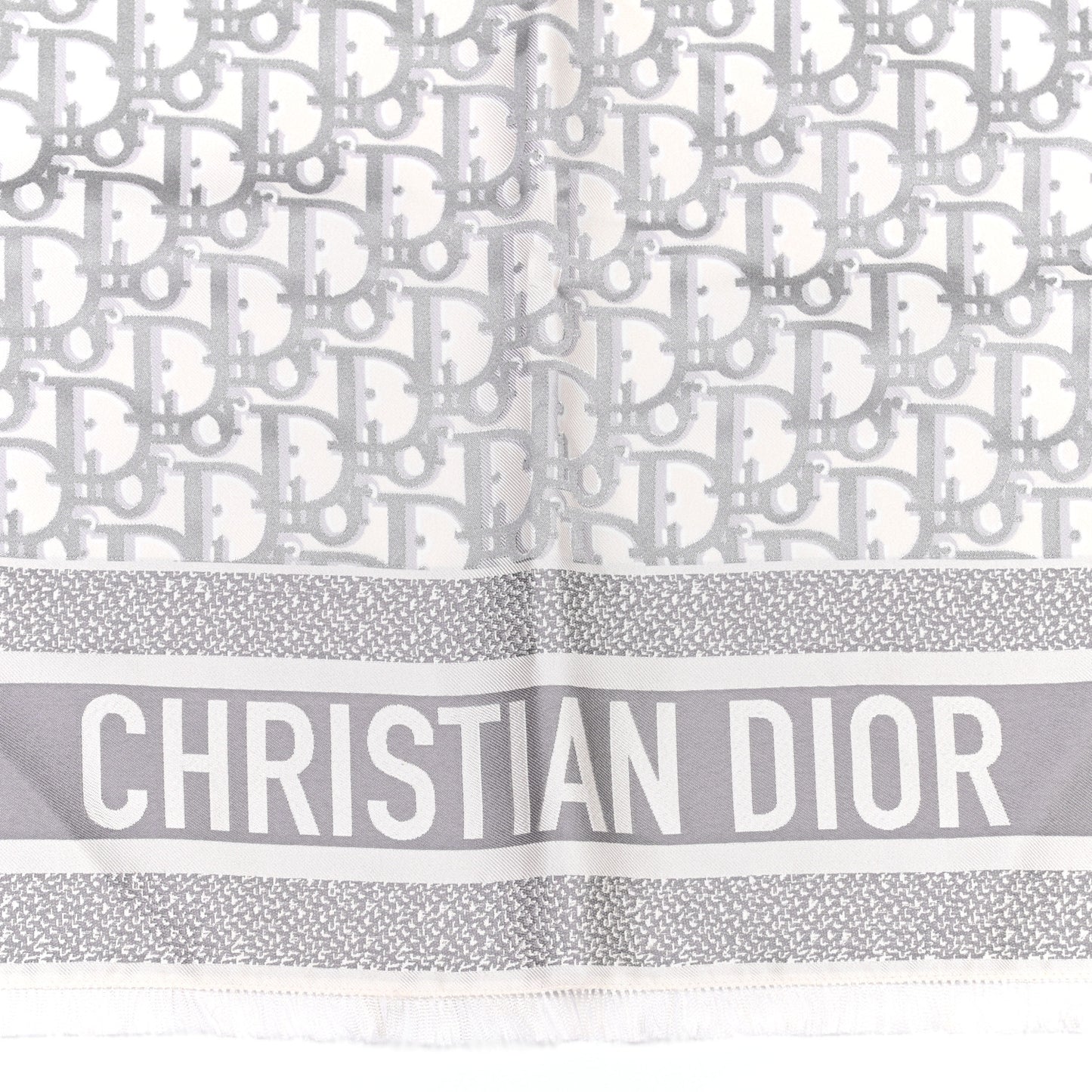 Silk Oblique Scarf Grey