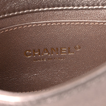 Chanel Metallic Lambskin Quilted Mini Camellia Flap Silver Gold 5 of 9