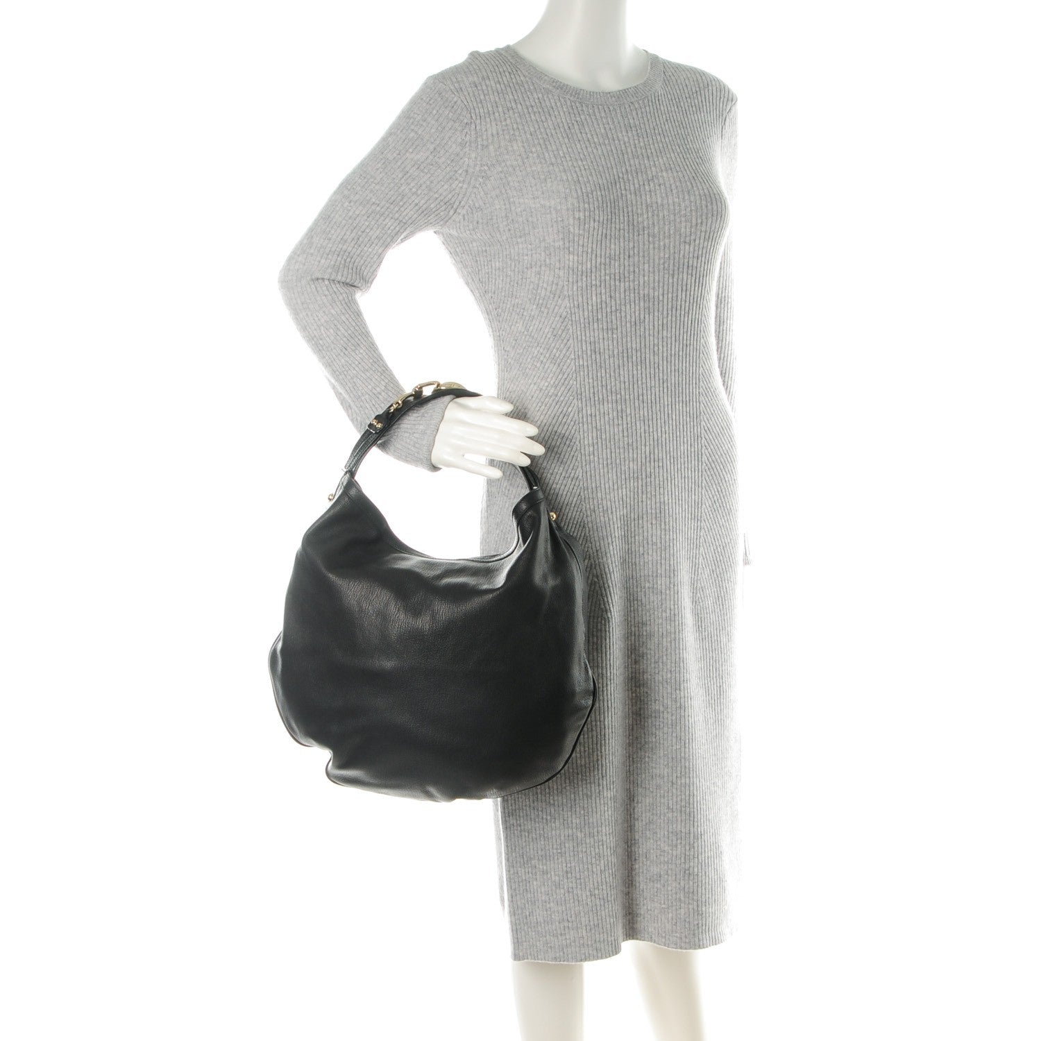 Gucci Calfskin Wave Hobo Black 2 of 7