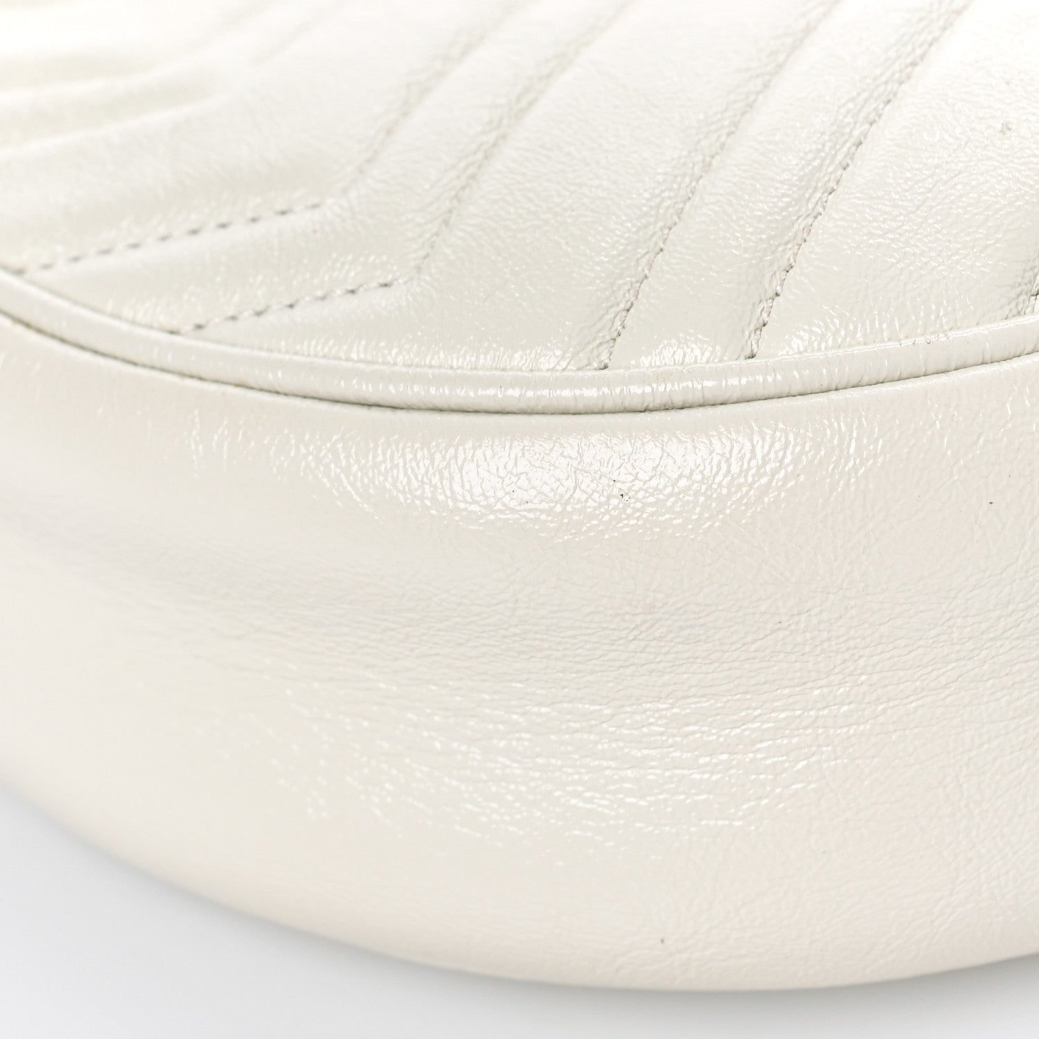 Gucci Calfskin Matelasse Mini GG Marmont Round Shoulder Bag White 9 of 13