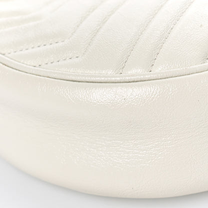 Gucci Calfskin Matelasse Mini GG Marmont Round Shoulder Bag White 9 of 13