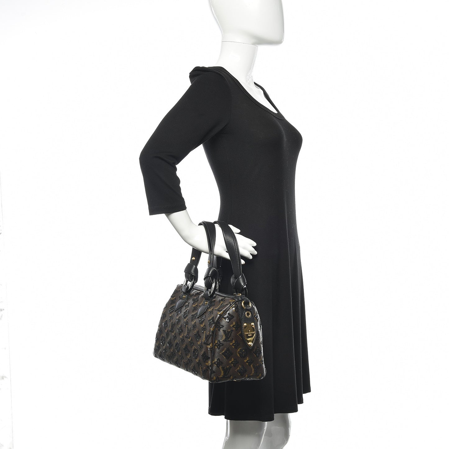 Monogram Sequins Eclipse Speedy 28 Black